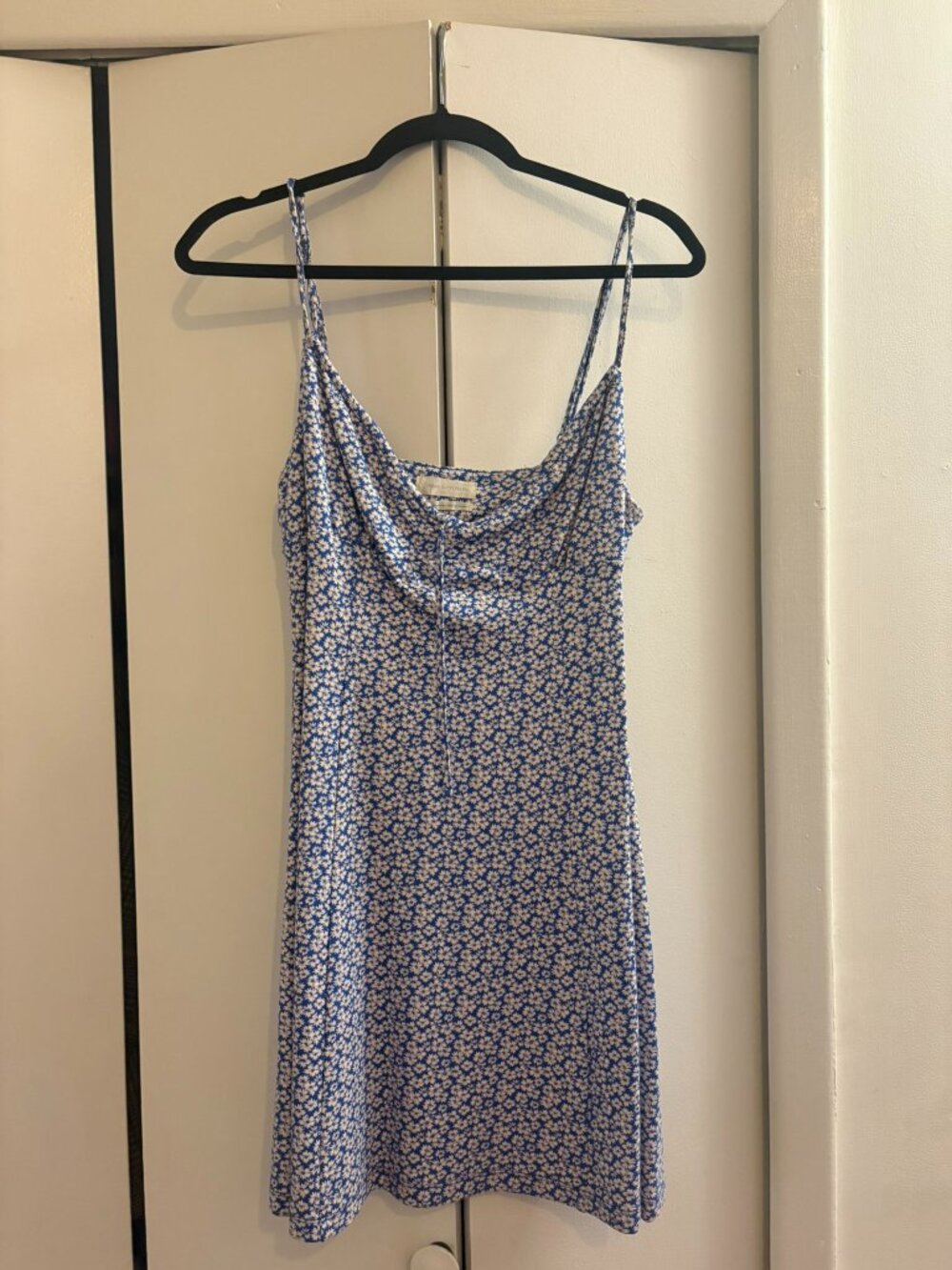 Urban Outfitters Mallory Blue Floral Cowl Neck Mini Slip Dress M